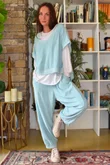 Terry B Relaxed Tapered Jogger Turquoise